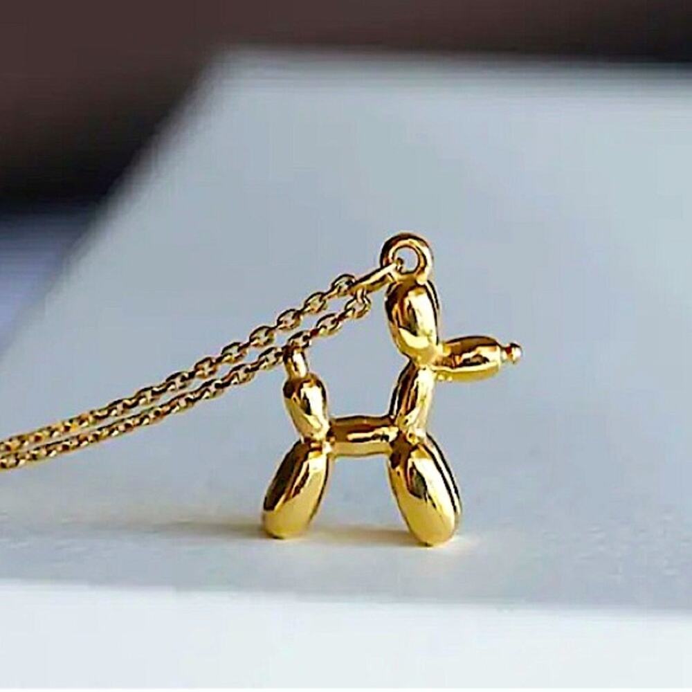 Gold Dog Animal Pendant Necklace Charm